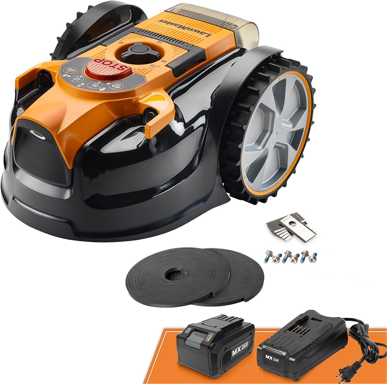 Lawnmaster OcuMow®16 Akülü Çim Biçme Makinesi Robotu 200 ㎡'ye Kadar Kendinden Tahrikli Çim Biçme Makinesi için, Engelleri Önler, Kablo Sınırlama Yok VBRM16 Plus