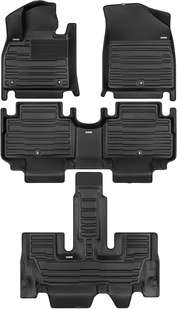 TuxMat - for Hyundai Palisade 7-Seater 2020-2025 Models - Custom Car Mats - Maximum Coverage, All Weather, Laser Measured - This Full Set Includes 1st, 2nd and 3rd Rows