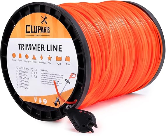 Cluparis Round String Trimmer Line.105-Inch-by-1129-ft 5-Pound Grass Trimmer Line Donut, Round-Shaped Nylon Weed Eater String, with Line Cutter, Orange