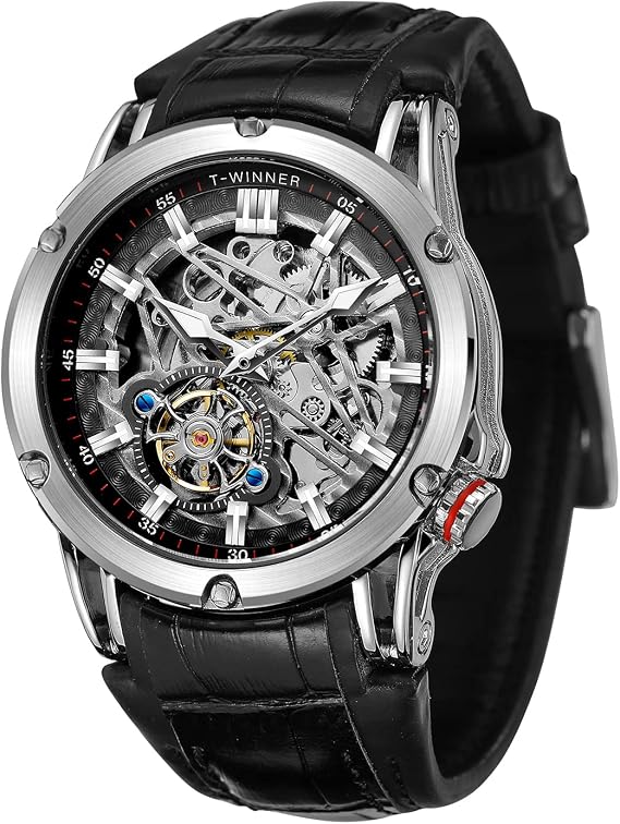 FORSINING Waterproof Automatic Men Big Face Watch Powerful Exotic Tourbillion Skeleton Watch