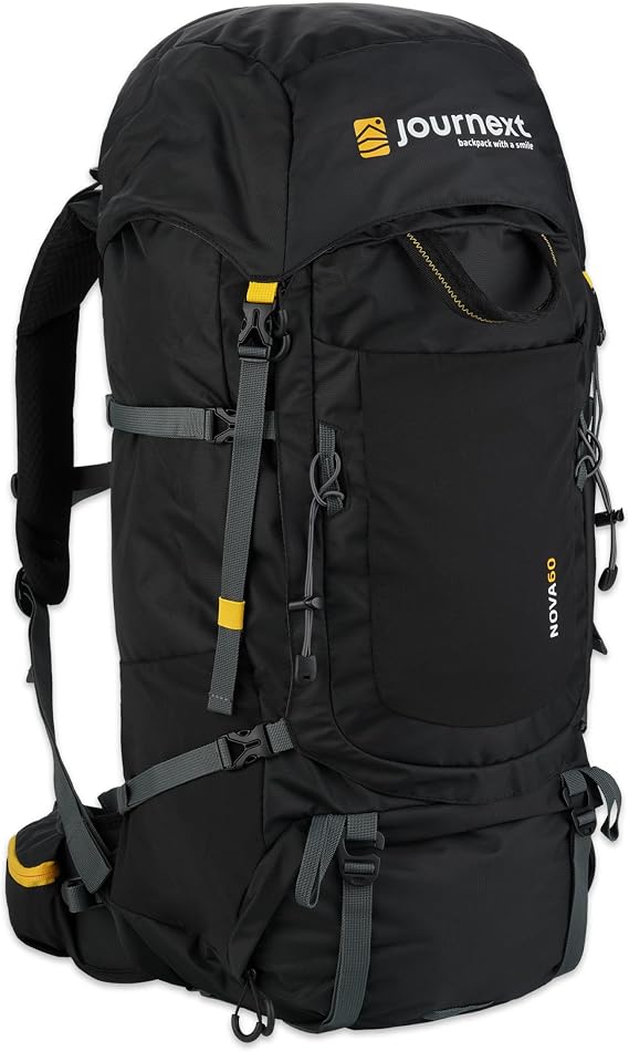 Journext Nova 60+10L Backpacker Backpack / Trekking Backpack Perfect for Travel / Backpack Backpacking/Front Loader and Toploader/Backpacking Backpack for Men and Women / Travel Backpack 70 L