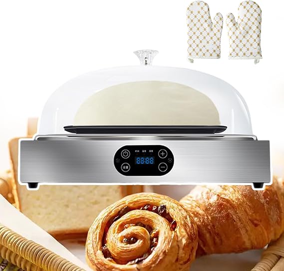 Electric Bread Dough Proofer Machine,40l Bread Proofing Box,Adjustable Temperature,Humidity,99-Hour Timer,with Humidification Cup,Grids,A Pair of Heat-Insulating Gloves,Singlelayer