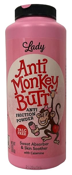 Anti Monkey Butt Womens Body Powder - Talc-Free, Sweat Absorbing, Anti-Chafing Formula - All-Day Comfort & Protection - 6 oz