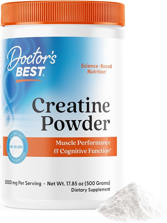 Doctor's Best Creatine Monohydrate Powder, for Women & Men, Vegan, 17.85 oz