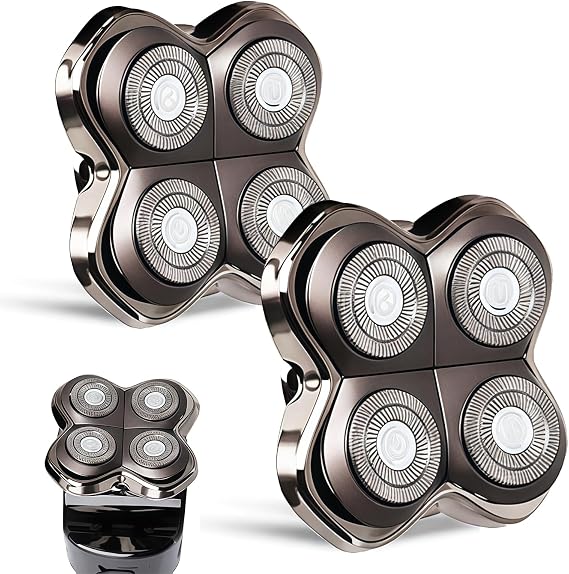 Compatible with Skull Shaver Replacement Heads,1Pack PRO 4 Head Replacement Blade Compatible with Skull Pitbull Gold/Silver/Platinum PRO,Blades Fit for Butterfly Kiss Head Shavers,Rotary 4