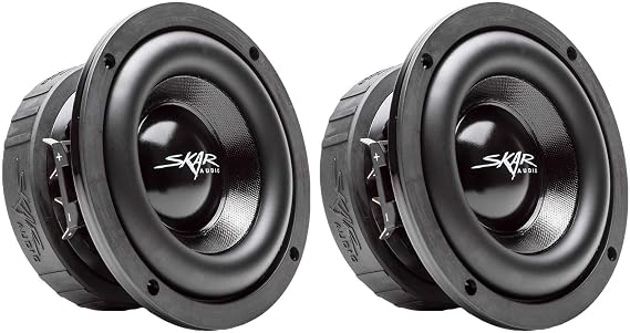 (2) Skar Audio EVL-65 D2 6.5" 400 Watt Max Power Dual 2 Ohm Car Subwoofers, Pair of 2