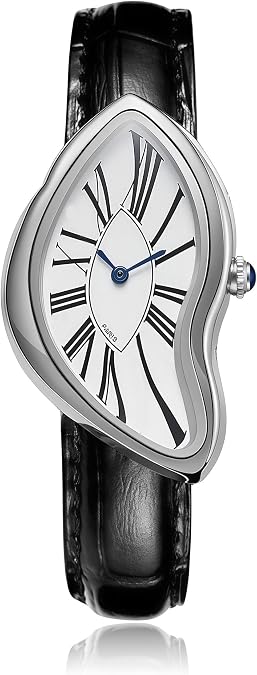 Gosasa Creative Melting Analog Quartz Watch, Leather or Steel Strap