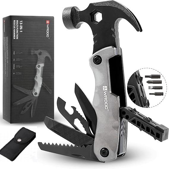 13-in-1 Mini Multi-tool - Perfect for Camping, DIY & Outdoor Adventures & Outdoor Enthusiasts. Ideal Gift for Men on Father's Day Birthday Valentine's Day