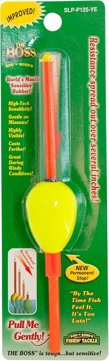 The Boss 1.25" Unweighted Slip Bobber Pear Shaped Yellow