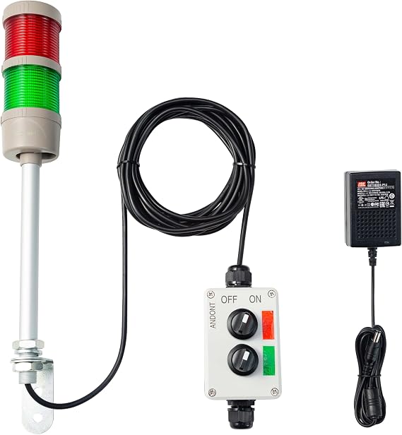 2-Stack LED Andon Tower Light with Buzzer