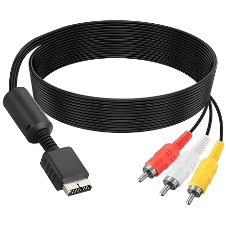 PS2 AV Cable PS1 AV Cable Audio Video Cord 6FT Plug & Play Original Quality