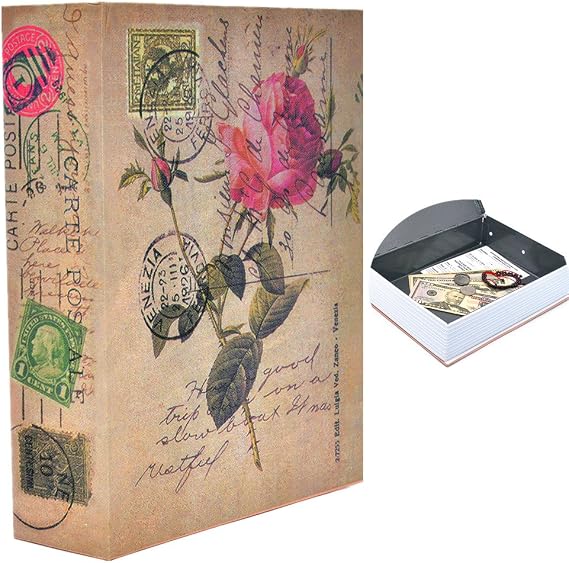 Money Safe Books Portable Hidden Safe Book with Combination Lock Diversion Book Safe Money Storage Secret Books Size L: 26.5 * 19.7 * 6.5cm-10.5 * 7.8 * 2.6"