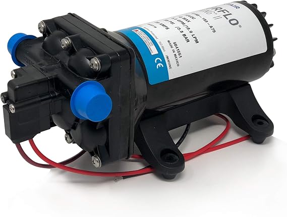 SHURflo 4158-153-E75 Fresh Water Pump, 5 gpm, 1/2-14 MNPSM Inlet x 1/2-14 MNPSM Outlet