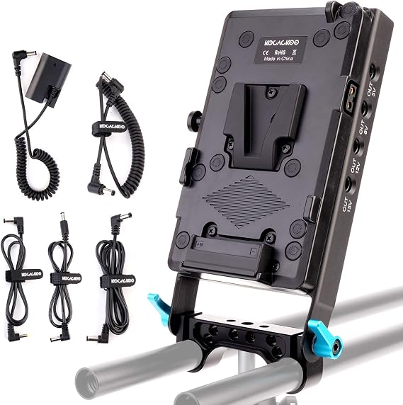 V-Mount Lock Battery Plate Power Supply Splitter Adapter. | With 15mm Rod Clamp,LP-E6 Dummy Battery for BMPCC 4K/6KDSLR RED Cameras,Canon 5D2/5D3/5D4/6D/6D2/7D/7D2/70D/80D/5DSR