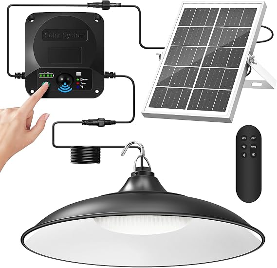 Solar Shed Light Indoor Outdoor, 2000LM Motion Sensor Pendant Light