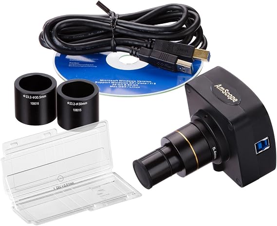 AmScope MU503-CK-R 5MP USB3.0 Real-Time Live Video Microscope Digital
