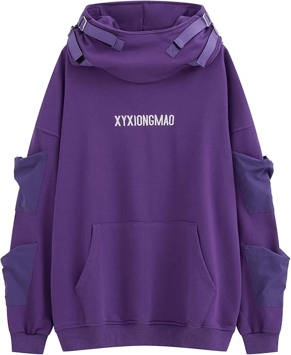 XYXIONGMAO Streetwear Techwear Hoodie Cyberpunk Tactical Men's Black Urban Hip Hop Japanese Sweatshirt