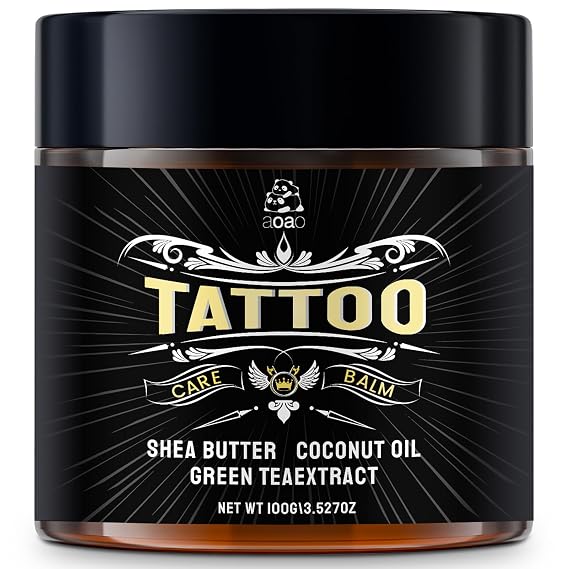 Tattoo Balm Aftercare, Nourish New Tattoos & Color Reviving Moisturizer for Old Art, Enriched with Beeswax & Green Tea Extract, Brightening & Hydrating Tattoo Care, Maintains vibrancy, 100g/3.527oz