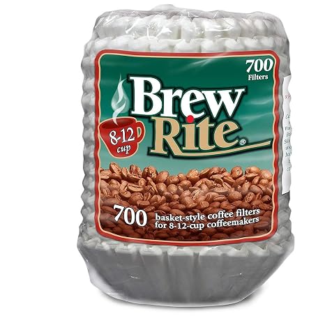 Brew Rite Coffee Filter-700 ct, 8-12 Cups, White