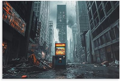Sci-Fi Arcade Art Retro Steampunk Futuristic S Dystopian Wall Poster Print Aesthetic Futuristic Unframe-Sci-Fi Futuris 12X18Inch30X45Cm