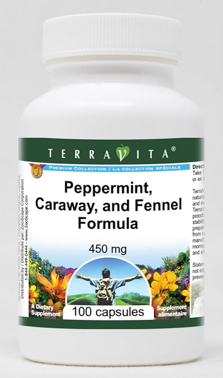Terravita Peppermint, Caraway, and Fennel Formula - 450 mg (100 Capsules, ZIN: 517187)