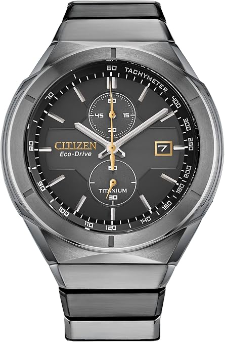 CITIZEN Men's Eco-Drive Sport Luxury Armor Watch in Super Titanium, Black Dial (Model: CA7058-55E)