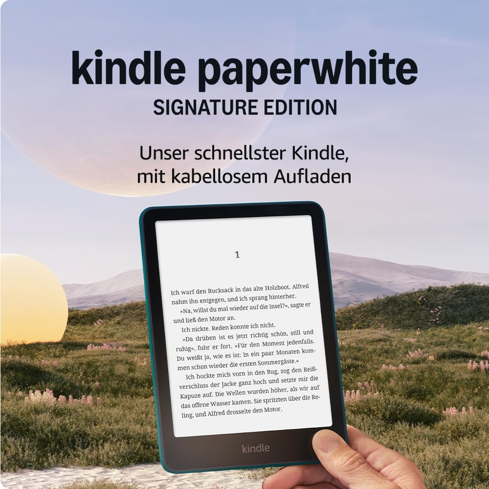 Amazon Kindle Paperwhite Signature Edition 32 GB – Our fastest Kindle with an auto-adjusting front light wireless charging and weeks of battery life – Jade Metallic