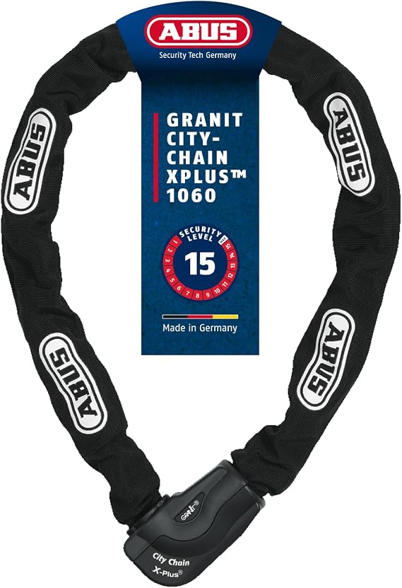 ABUS Granit CityChain XPlus 1060 Chain Lock - Hardened Steel Bicycle Lock - ABUS Security Level 15