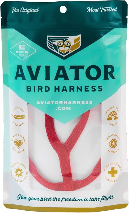 The AVIATOR Pet Bird Harness and Leash: Mini Red