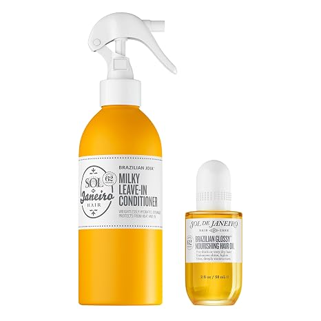 Sol de Janeiro Milky Leave-In Conditioner & Brazilian Glossy Nourishing Hair Oil l Frizz Fighting Duo