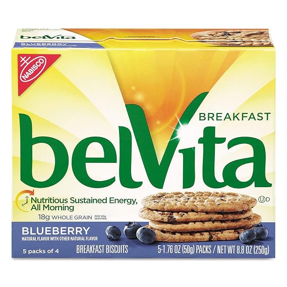 belVita Breakfast Biscuits, Blueberry, 1.76 oz Pack