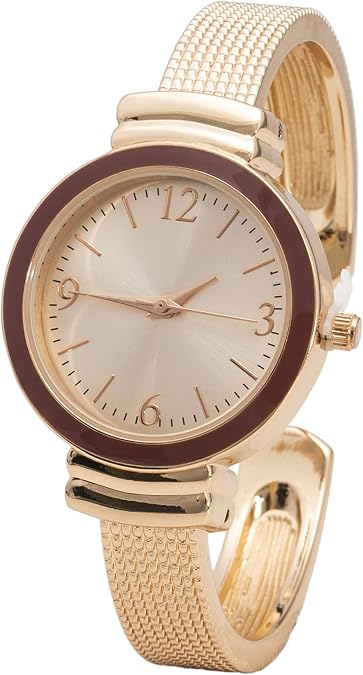 Collections Women's Quartz 30mm Case Classic Rough Textured Cuff Bangle Watch