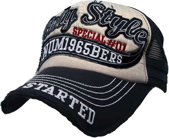 WITHMOONS Vintage Baseball Cap Meshed Distressed Trucker Hat KR1251