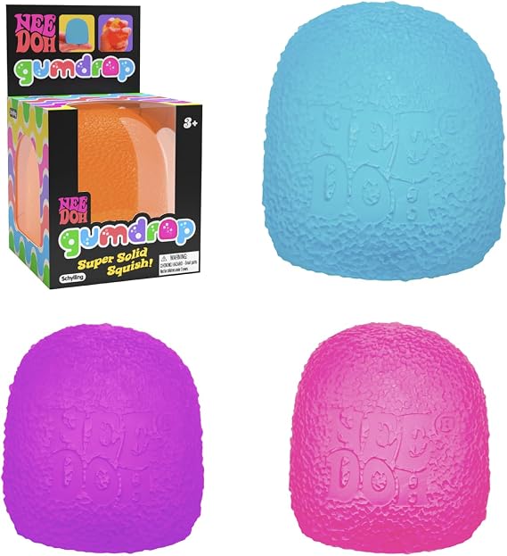 Schylling NeeDoh - Gumdrop - Soft Sensory Fidget Toy - Collectible Stress Ball - Assorted Colors, 1 Pack