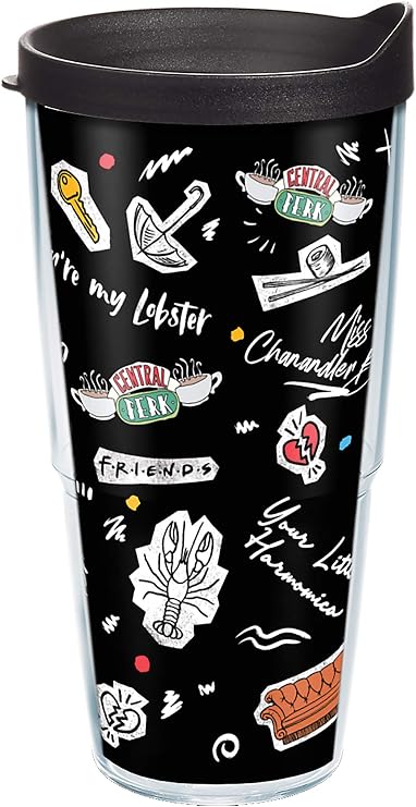 Tervis 24oz Tritan Tumbler | Warner Brothers - Friends Collage | Made in USA, Double-wall Insulated, Shatterproof, BPA-Free, Dishwasher Safe, Fits Most Cupholders, Gifts under $25