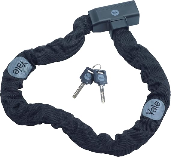 Yale Essential Security Keyed Chain 900mm, YCHK0/8/90/2, 900mm, Zinc Alloy, 2 Keys Included, 96 Hours Durability in Salt Water Spray Testing, Versatile Locking Options