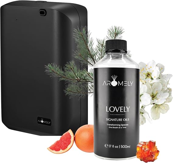 Aromely ARO X 25 Smart Scent Diffuser Bundle, Waterless Technology for 1,000 Sq Ft with Lovely Scent Oil 500 ml