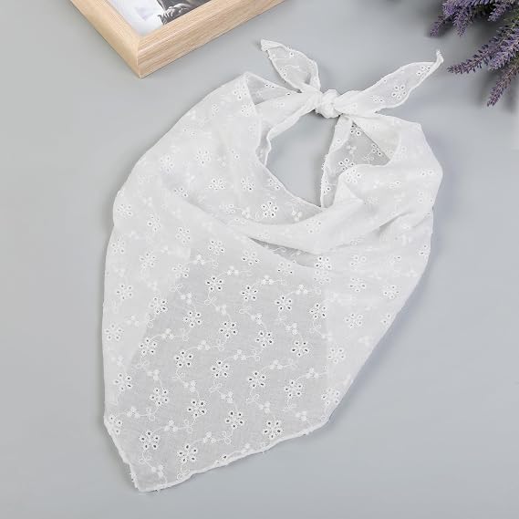 Hair Bandanas for Women Trendy Bandana Head Kerchief for Womens Hair Cute Hair Scarf Headband White Adjustable Bandana