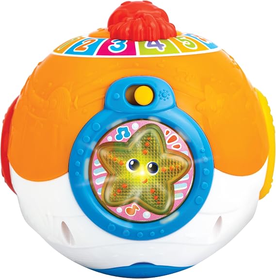 winfun Roll 'N Pop Jungle Activity Ball with Light-Up Lion, Pop-Up Monkey, Sliding Beads & Roller Ball Interactive Sensory Toy for Babies, Promotes Fine Motor Skills, Coordination & Cognitive