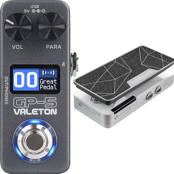 Valeton GP-5 Compact Multi-Effects Processor SnapTone & IR Loader, 100+ Effects, Bluetooth, USB Audio Interface and Hotone Passive Volume Expression Footswitch 2 in 1 EXP Guitar Effects Pedal bundle