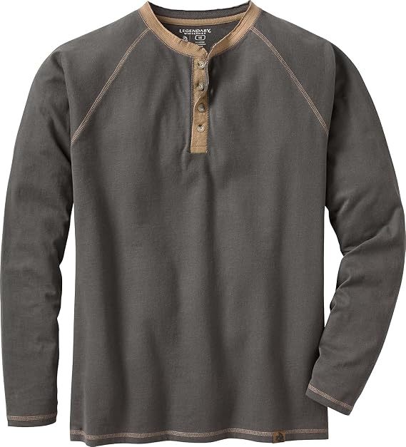 Legendary Whitetails Mens Long Sleeve Cotton Henley Shirt