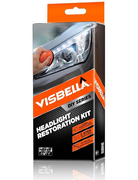 Visbella Auto Vehicle Headlight Restoration Kit, DIY Car Care Electric Repair Kit to Restore Oxidation Hazy Yellow Scratch for Headlights, Taillights, Fog or Directional Lights (Manual Solution)