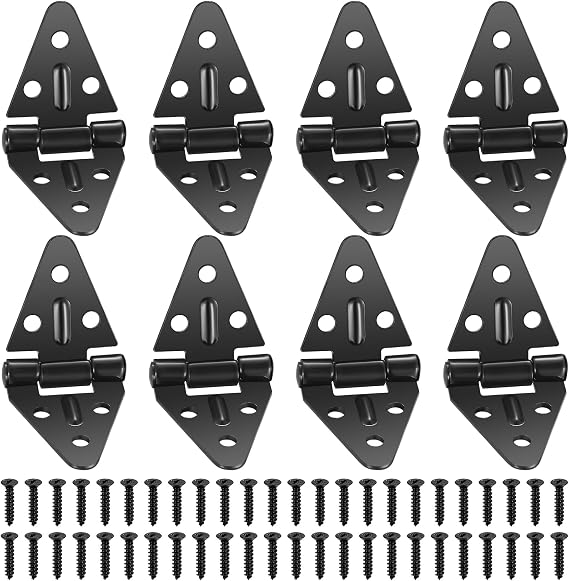 Pack of 8 Hinges Foldable 180 Degree Hinge Black Folding Hinge Flap Hinge Furniture Hinge for Cupboard Wardrobe Wooden Box Folding Table Garden Door Hinges