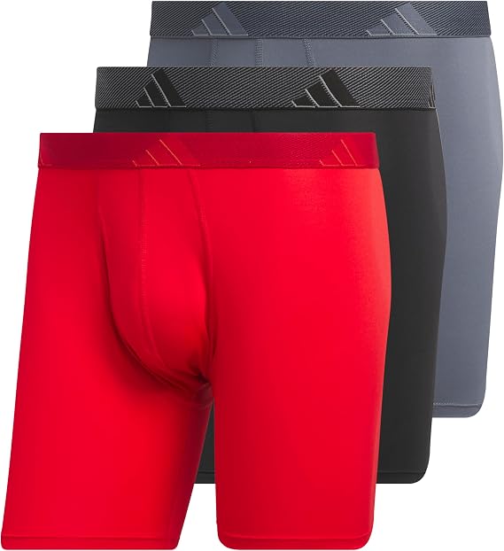 adidas Mens Microfiber 3Pk Boxer Brief Casual Casual - Black
