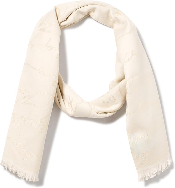 KARL LAGERFELD Women's Metallic Karl Signature Pashmina With Eyelash Fringe