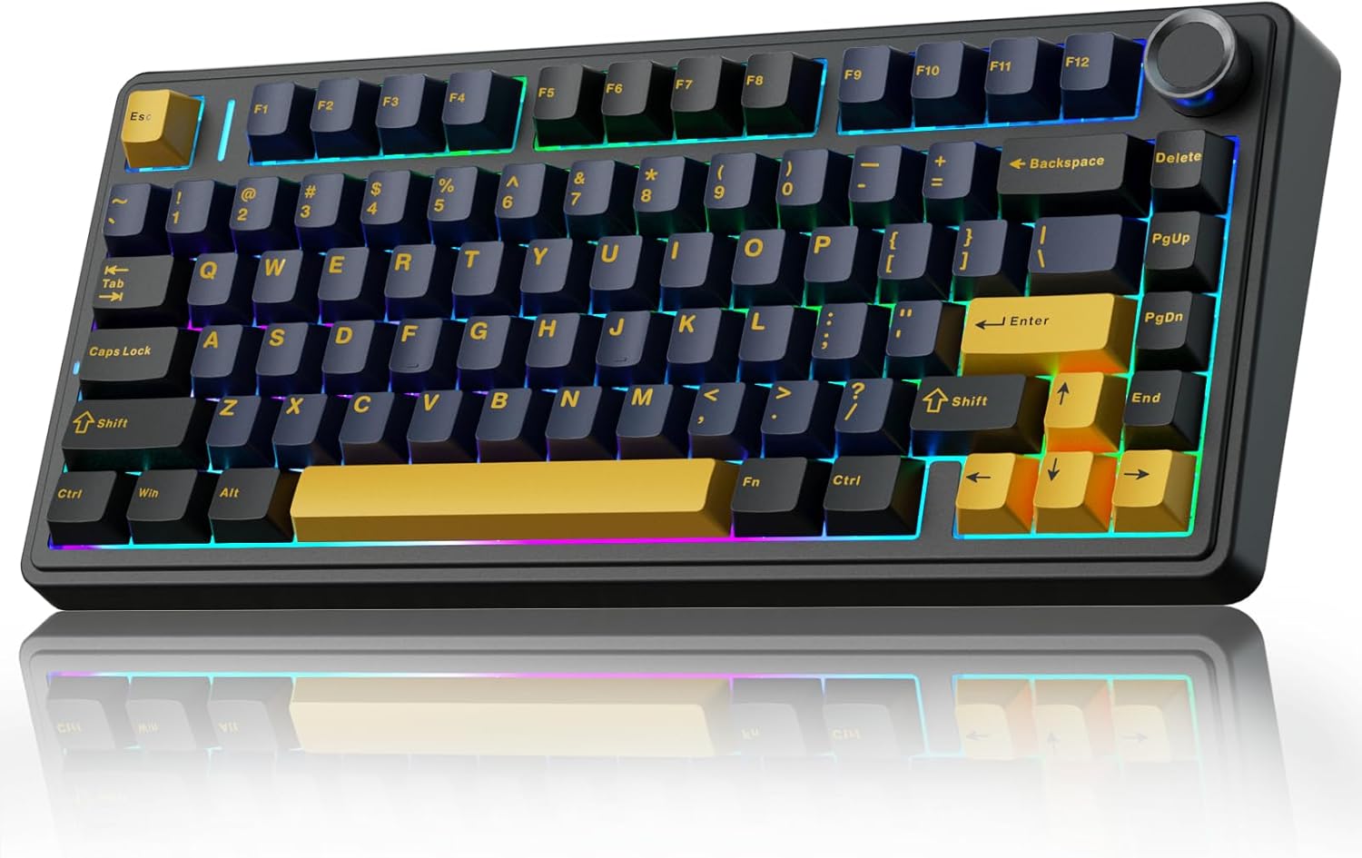 AULA F75 75% Wireless Mechanical Keyboard,2.4GhzType-CBT5.0 Gaming Keyboards,Advanced Structure,RGB Backlight,Hot Swappable Custom Keyboard for PCMac Cool Black