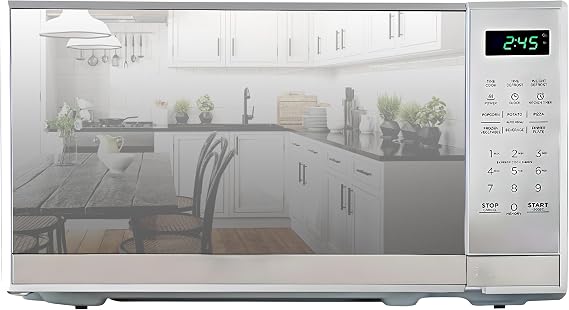 Total Chef 0.7 Cu Ft Microwave Oven - Countertop Small Kitchen Appliance, Stainless Steel Microwave with Digital Touch, Pre-Set Functions, 10 Turntable, 700 Watt