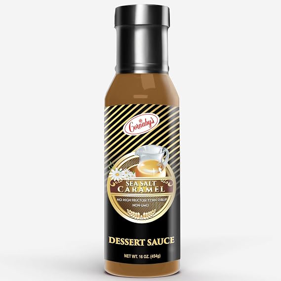 Cornaby's Gourmet Salted Caramel Dessert Sauce for Topping, Filling, or Decoration - 16 Oz Plastic Bottle, Pack of 1