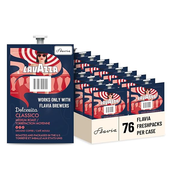 Flavia Lavazza Dolcevita Classico Coffee Freshpacks works only with Flavia Brewers, Medium Roast (Case of 76)