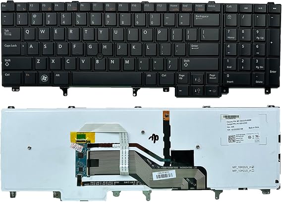 Laptop Replacement US Keyboard for Dell Latitude E5520 E5520m E5530 E6520 E6530 E6540 Precision M4600 M4700 M4800 M6600 M6700 HG3G3 0HG3G3 7T425 07T425 NSK-DW2BC 01 with Pointing Backlight